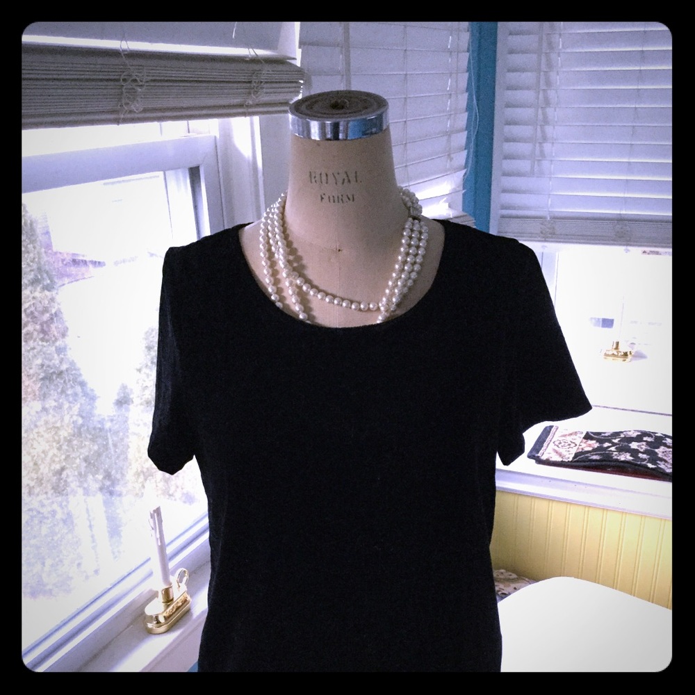 NWT J Crew Black Velvet T-Shirt Size Small